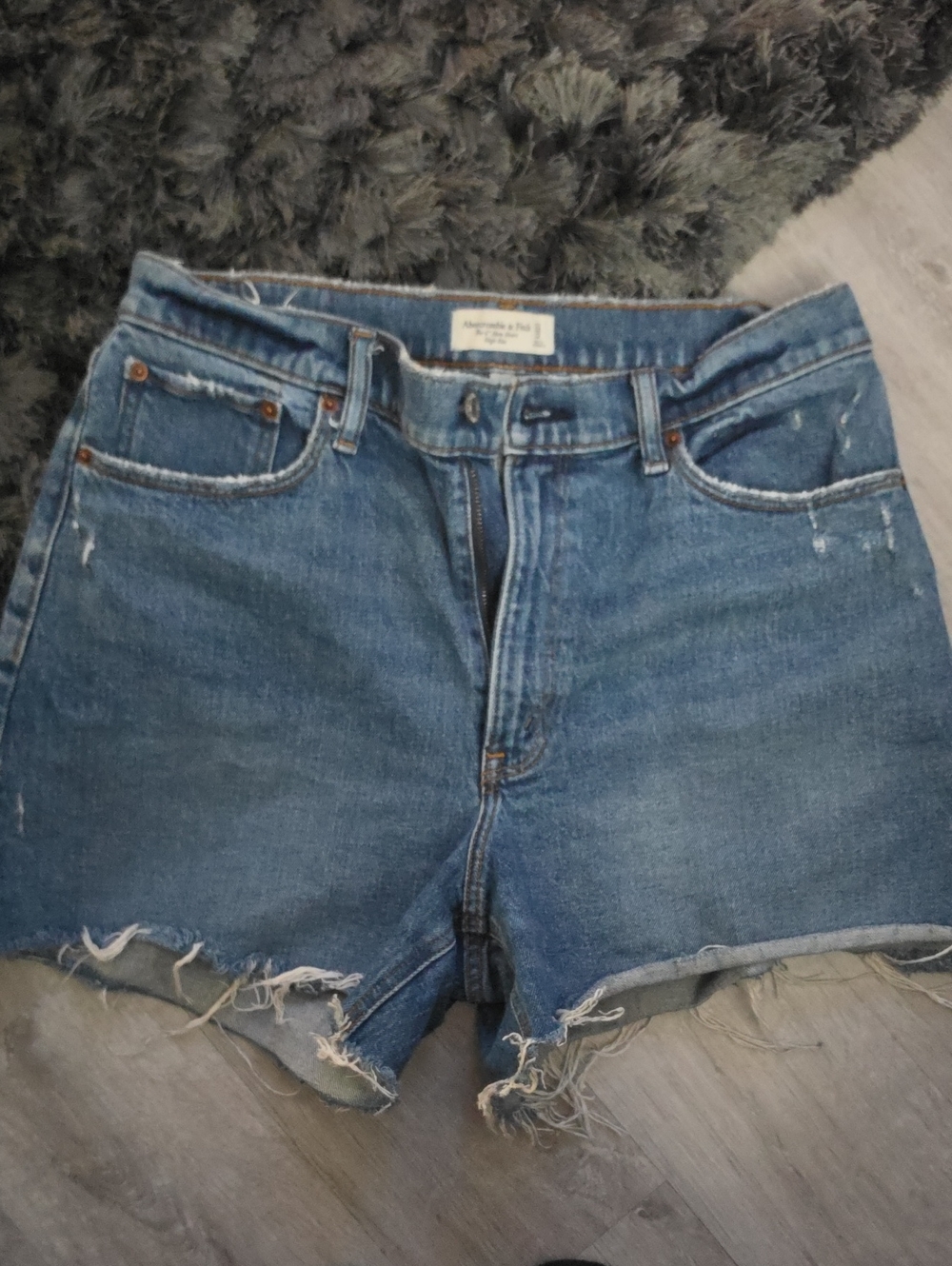 Abercrombie & Fitch Distressed Blue Denim Cutoff Shorts